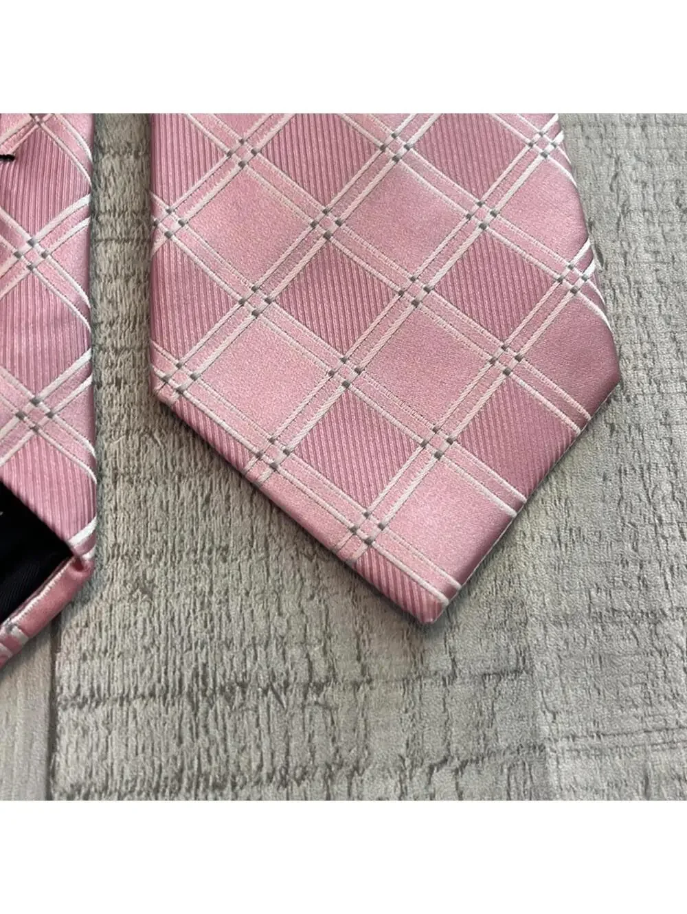 ARROW Men's 100% Silk Pink Plaid Checkered Necktie Tie USA